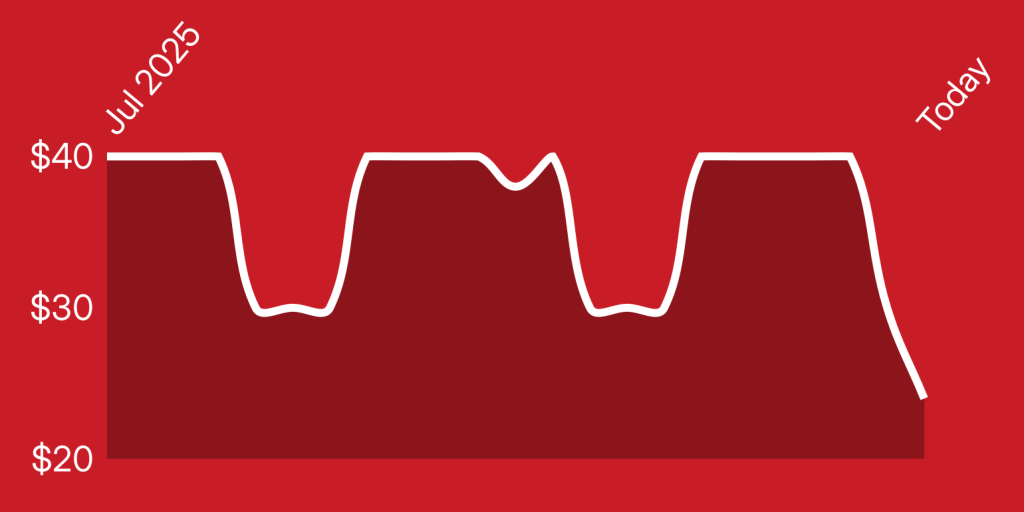 A red and white rectangle