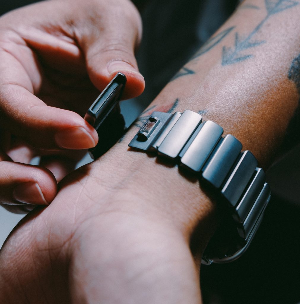 A person using a watch