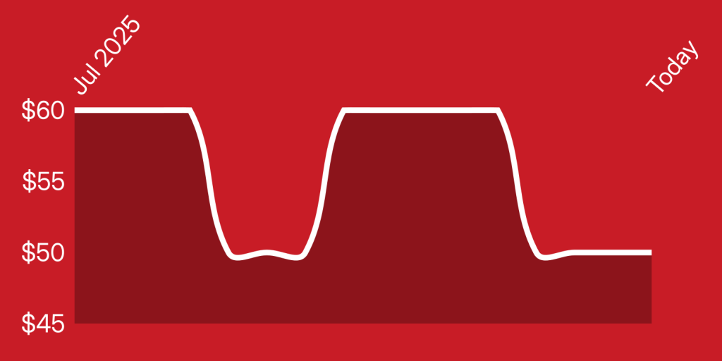 A red and white line drawing