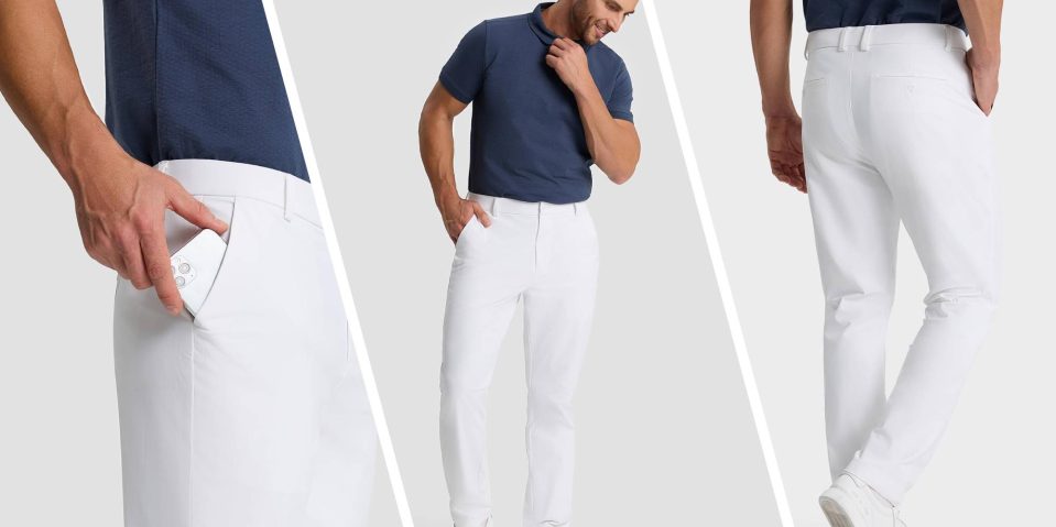 A man in a blue shirt