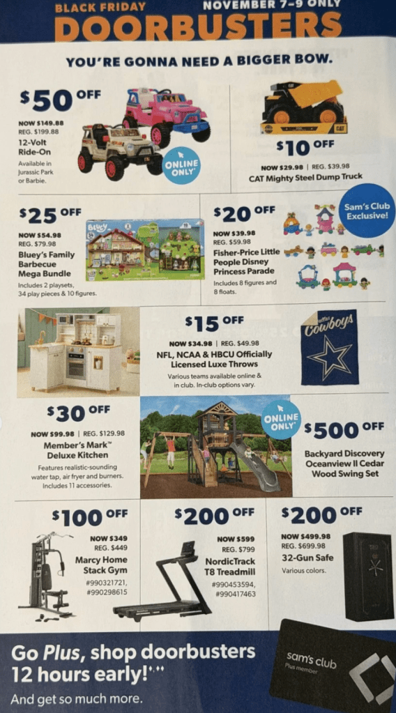 A advertisement for a toy store