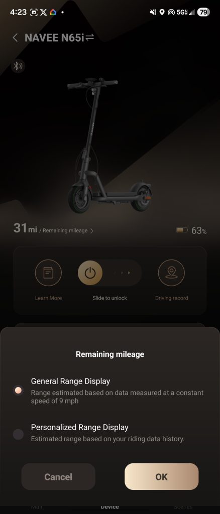 A screenshot of a device