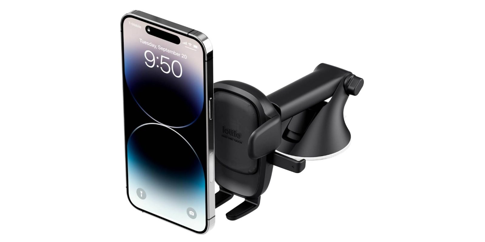 A phone on a holder