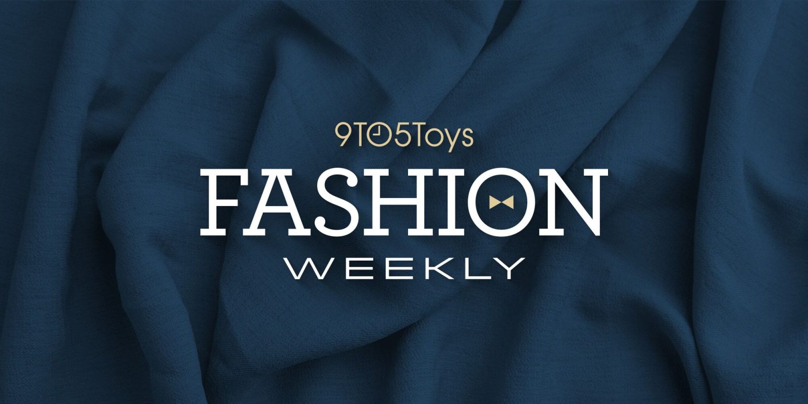 A blue fabric with white text