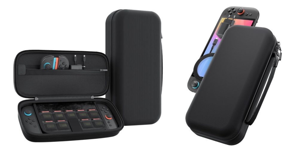 A black case with a video game controller