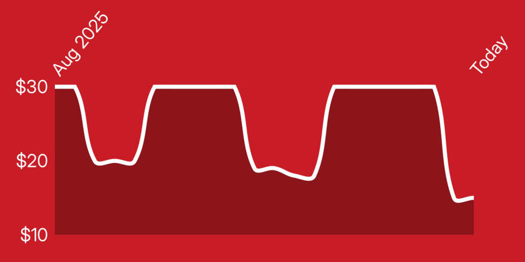 A line drawing of a red background