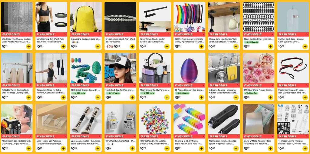 A screenshot of a flash deals