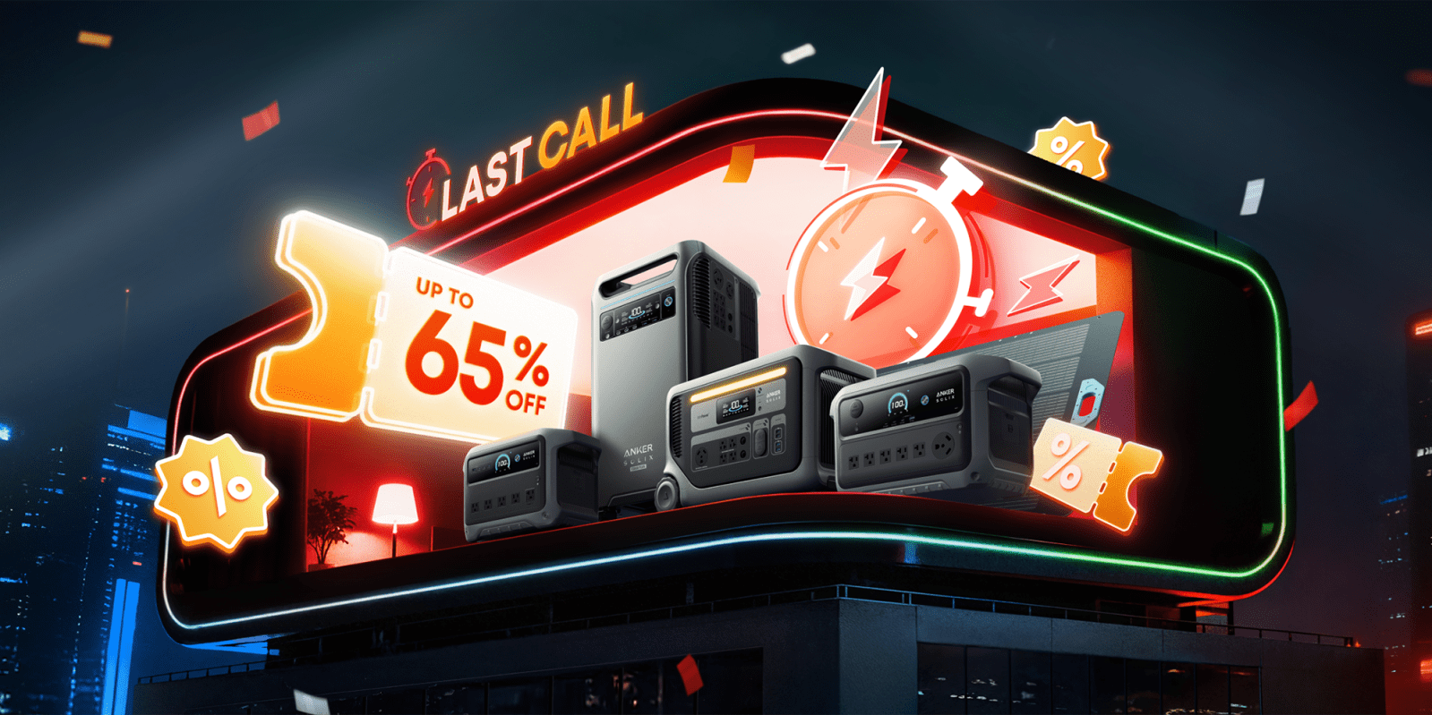 A group of electronic devices on top of a building