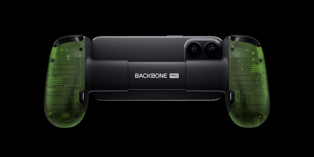 A black and green gaming device