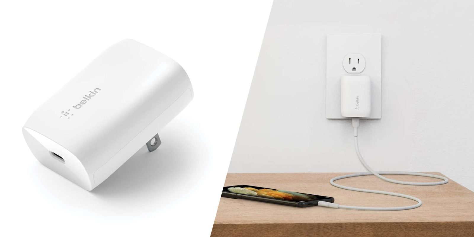 A white device with a cord plugged into it