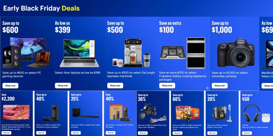 Image showing listings from Best Buy early Black Friday Week 2 offers.