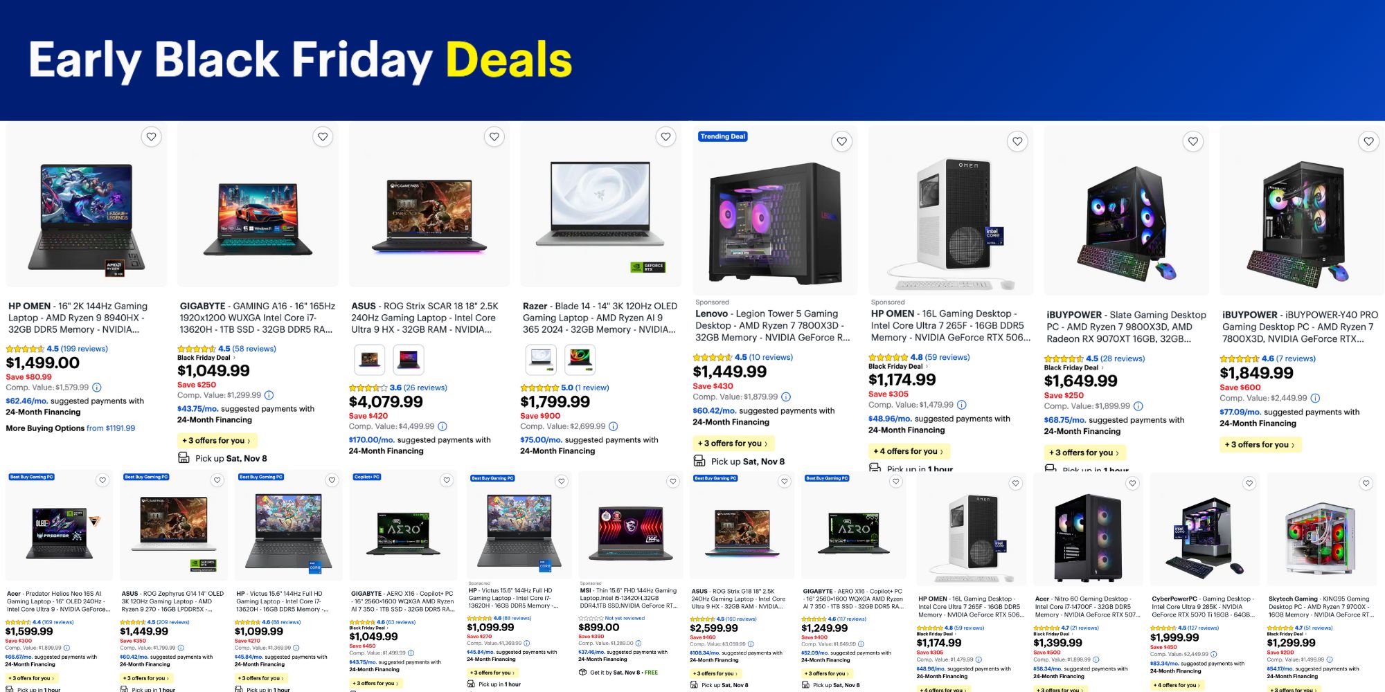 Best Buy S Early Black Friday Sale Delivers Up To 900 Off RTX 50 Best Buy Gaming Laptop And Desktop Sale 