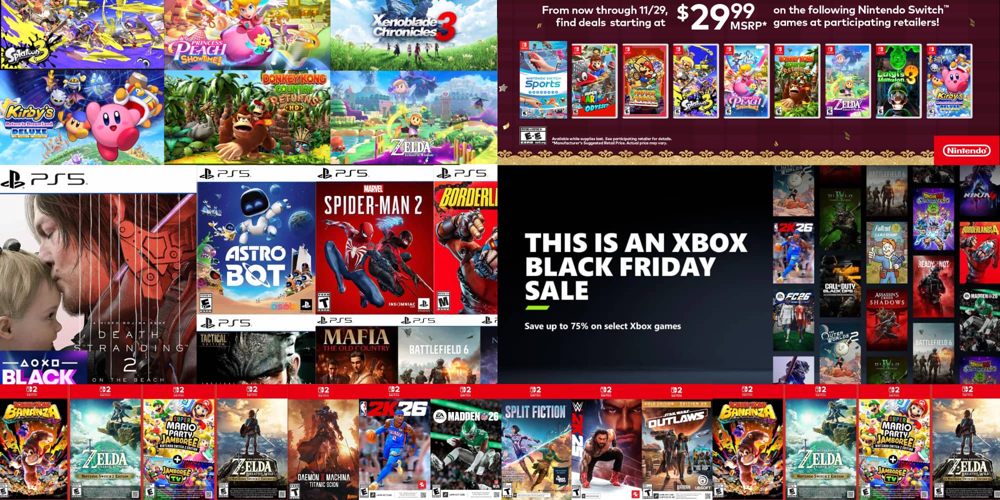 Giant collection of Nintendo Switch 1/2, PS5, and Xbox Black