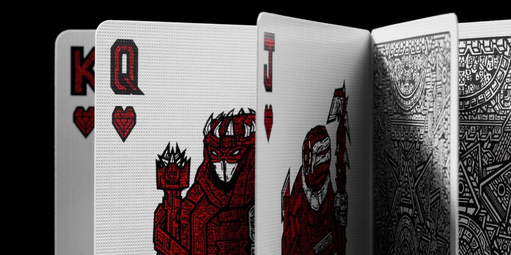A close up of a deck of cards
