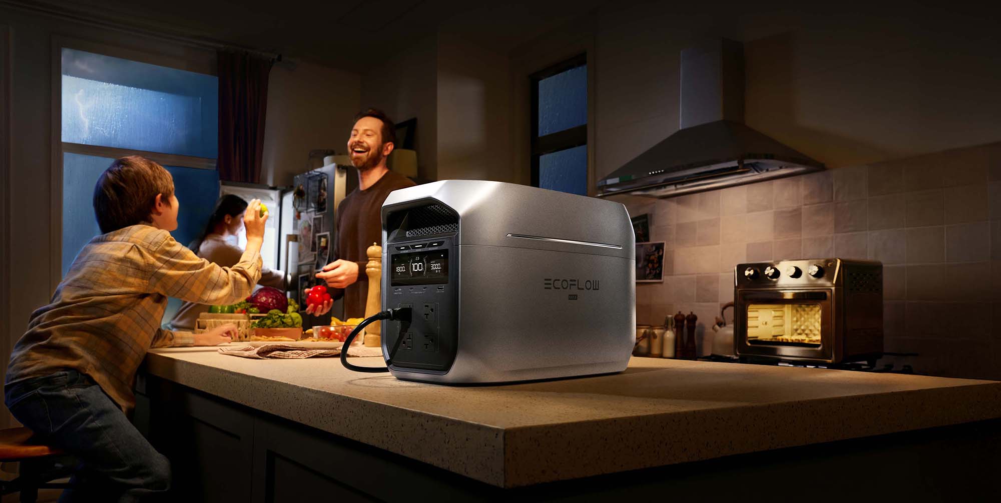 A man standing behind a machine