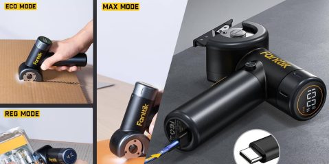 A collage of a hand holding a tool