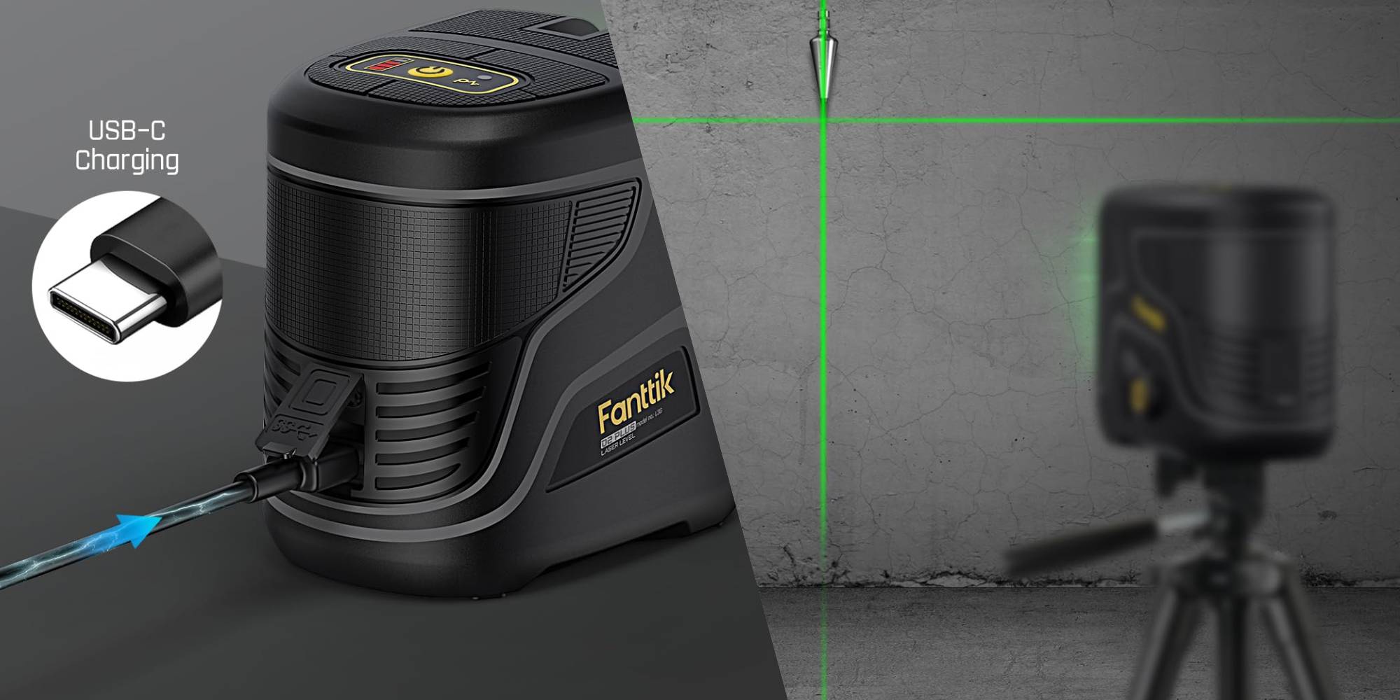 A black machine with a green line