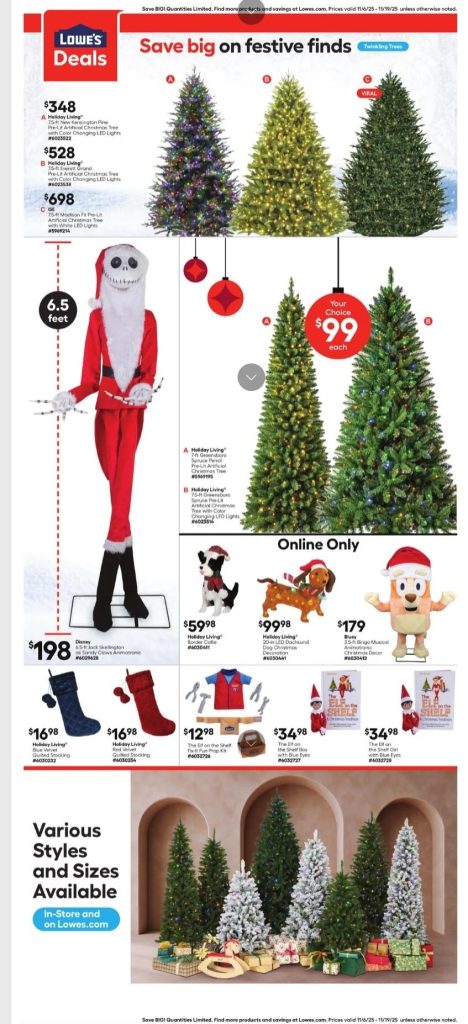 A advertisement for a christmas store