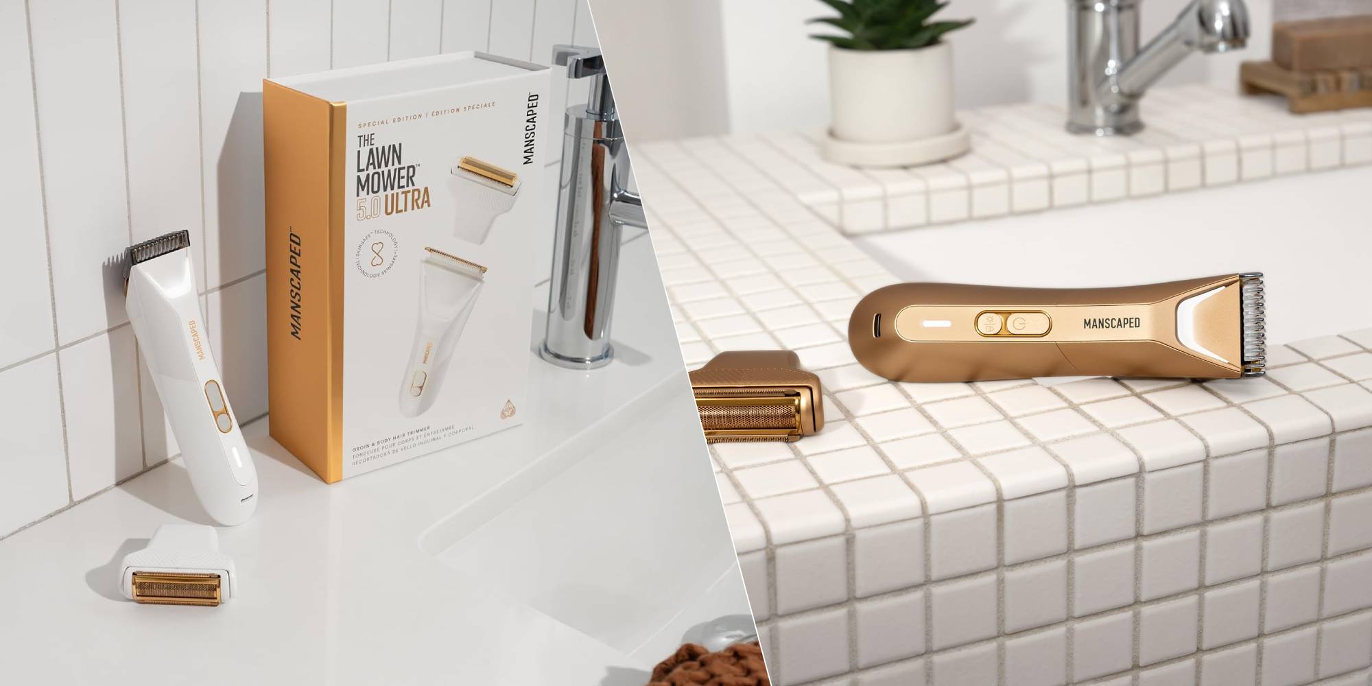 INSTANT LIFT & QUADRACTIVE GOLD セット Forged Gold and White Hot colorways of MANSCAPED's The Lawn Mower