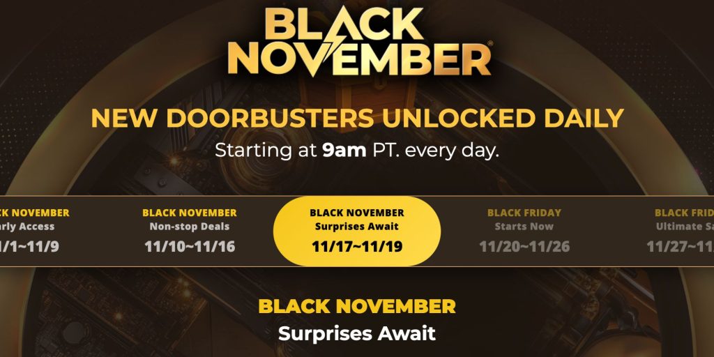 A screenshot of a black november event
