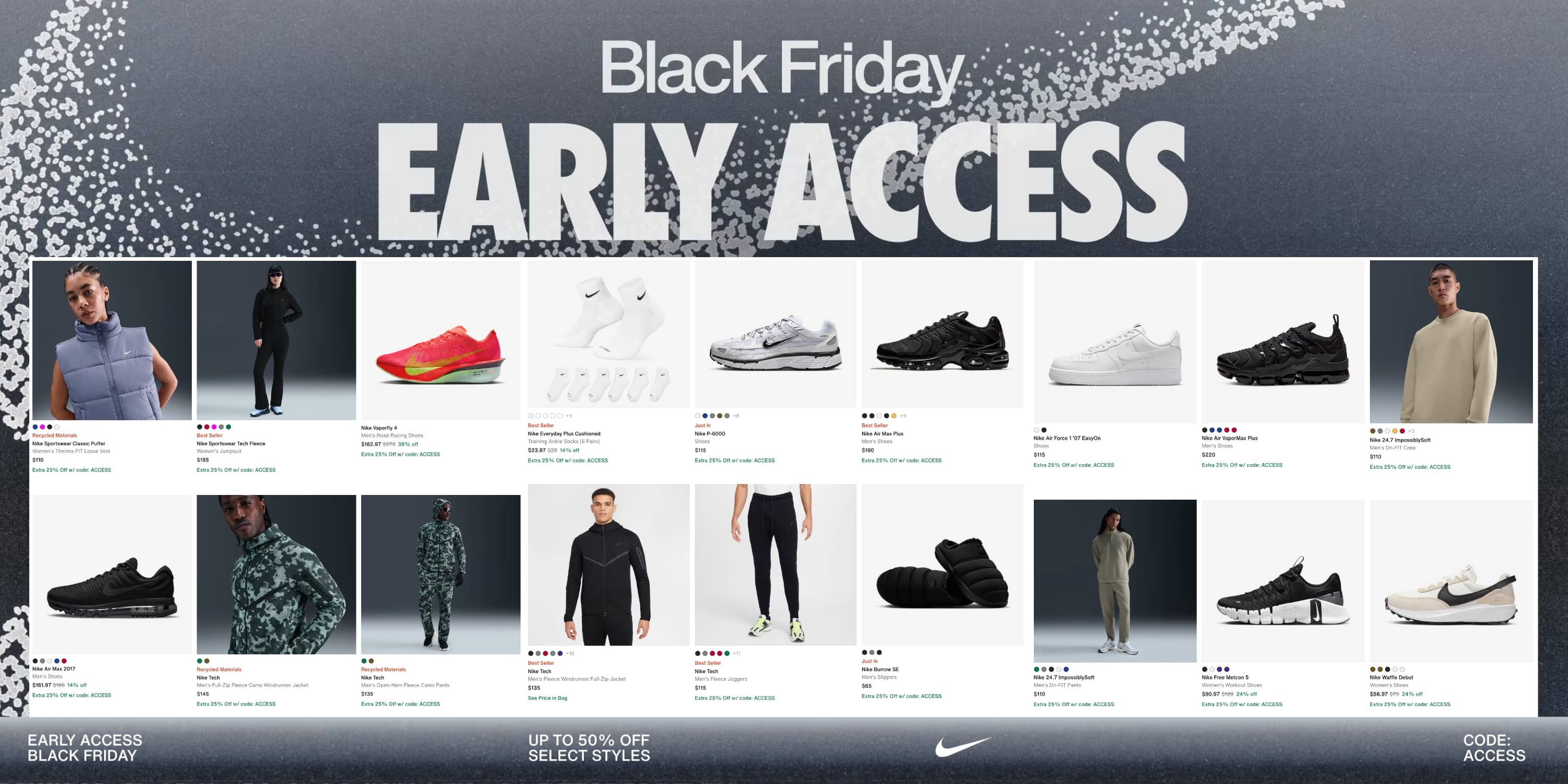 A screenshot of a black friday sale