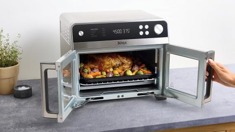 A food in a toaster oven