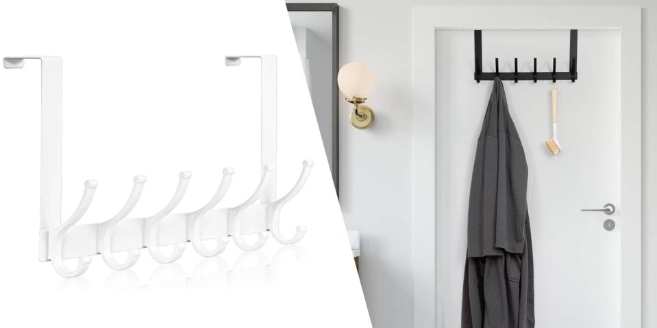 A white coat rack in a room
