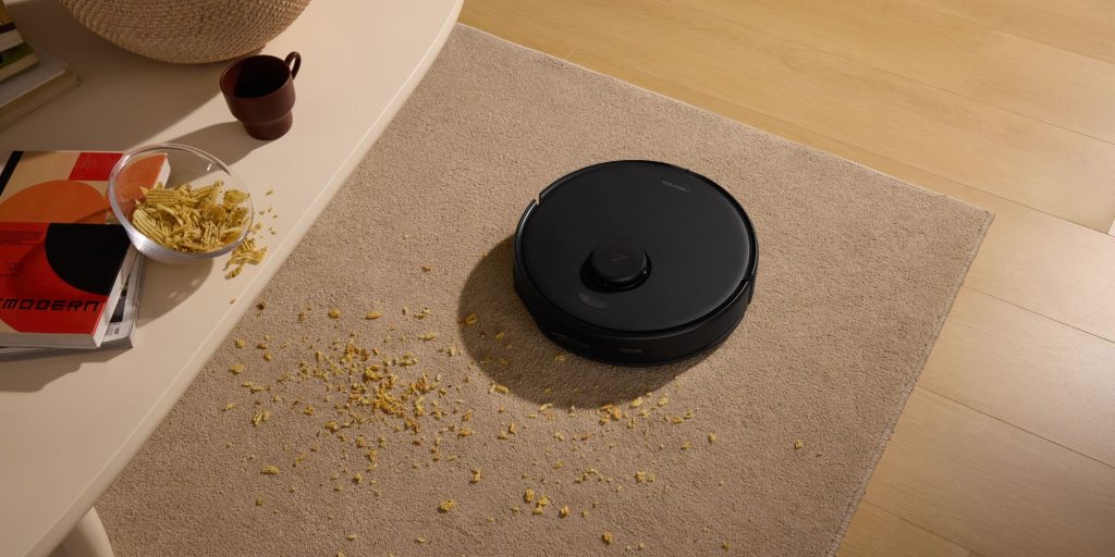 A robot vacuum cleaner on the floor