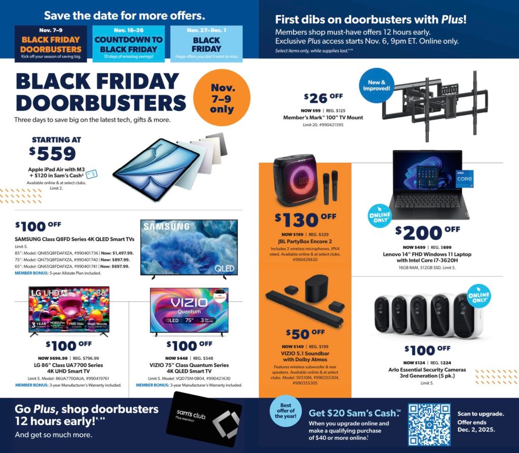 A flyer with a variety of electronics