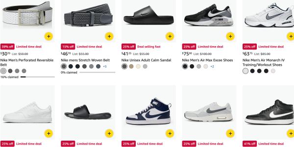 A screenshot of a shoe sale