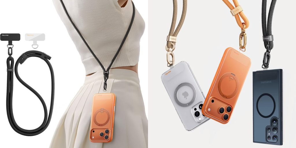 A woman wearing a white skirt and a white shirt with a phone attached to her waist