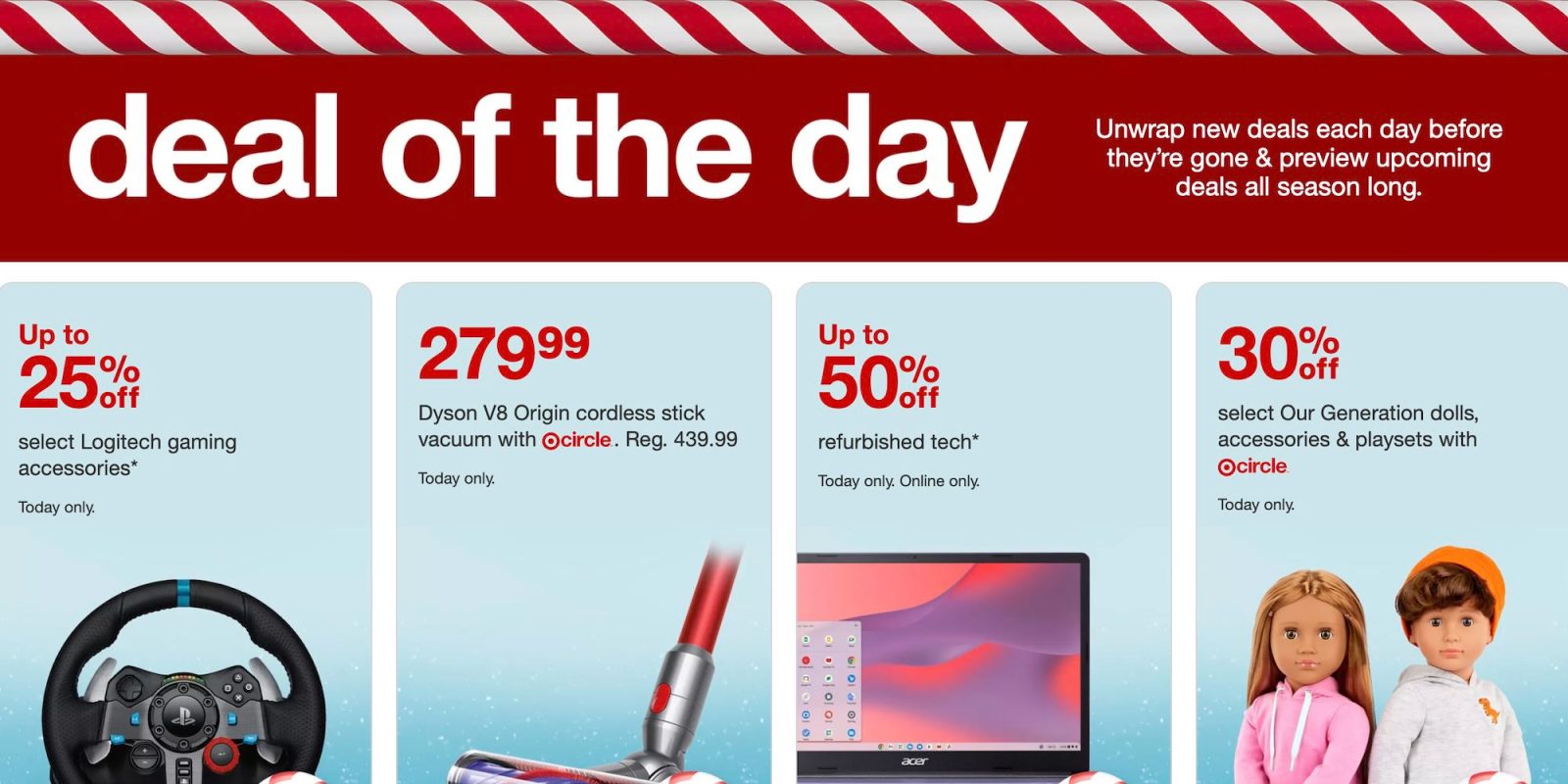 A red and white advertisement