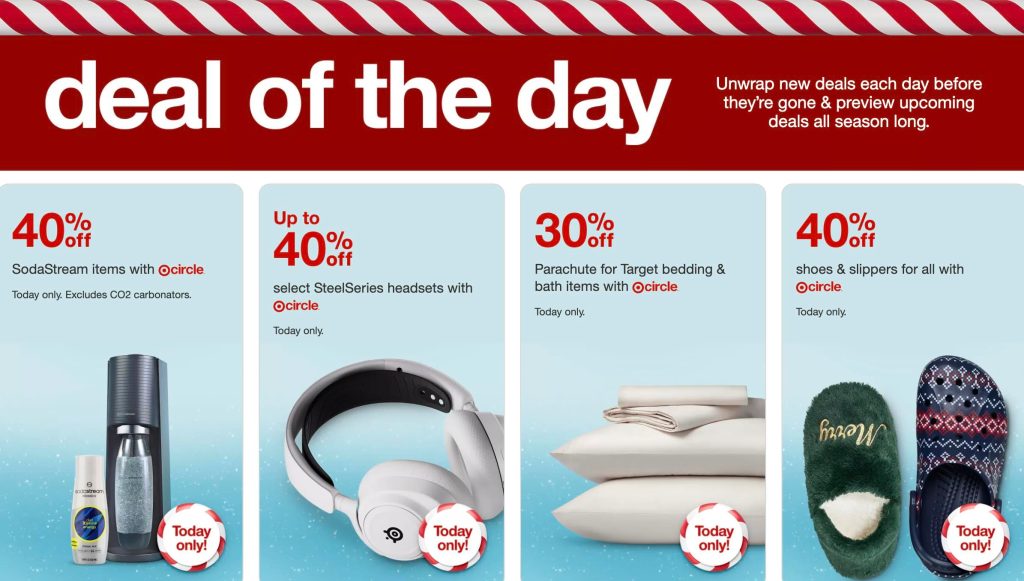 A red and white advertisement