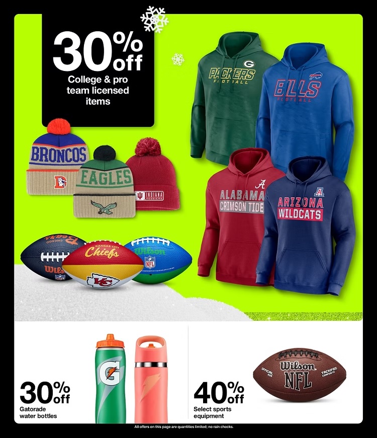 A advertisement for a sports store