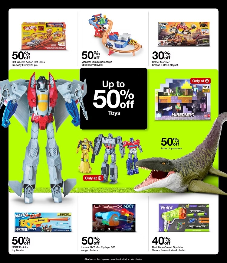 A advertisement for a toy store
