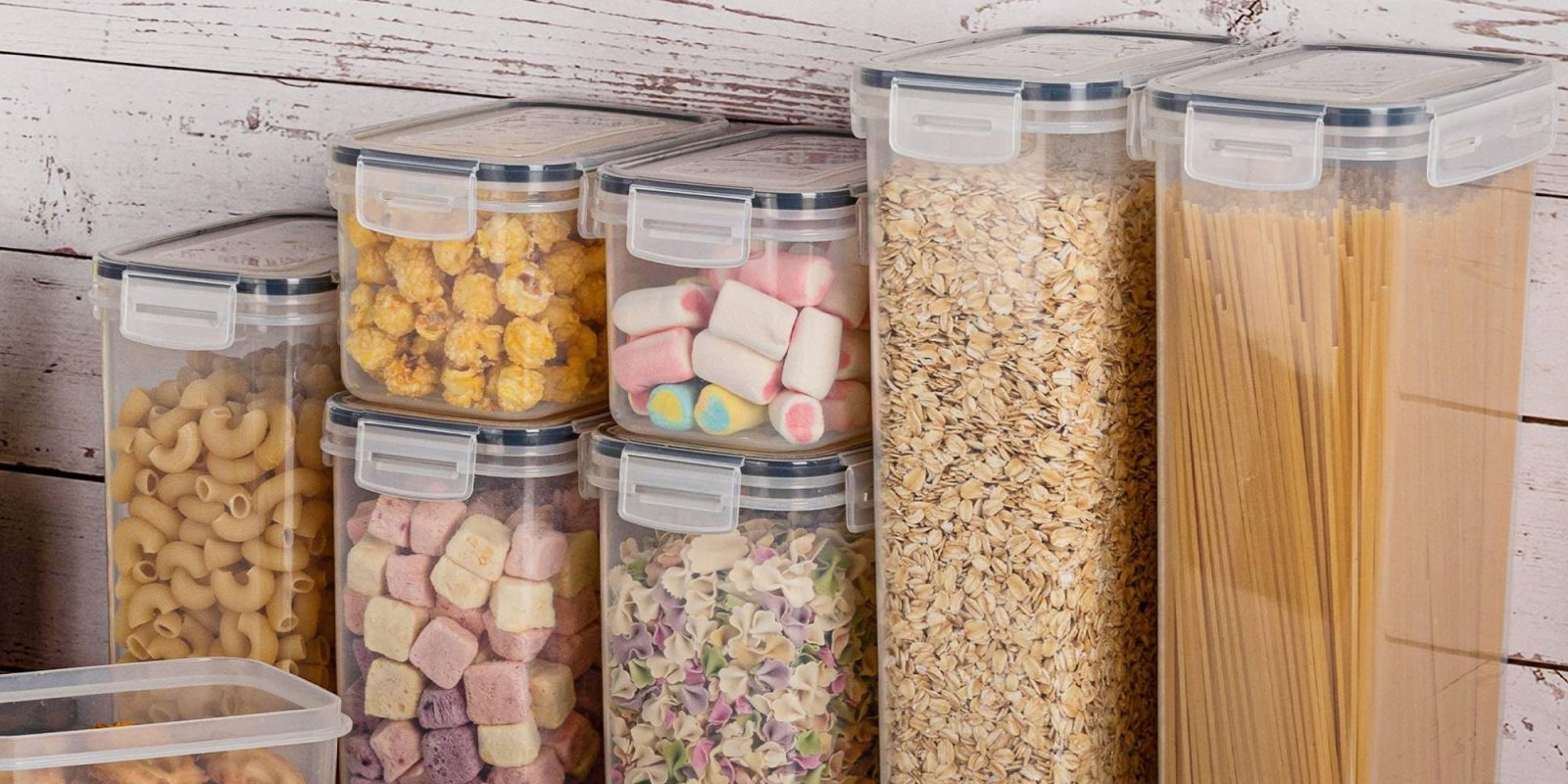 Plastic containers with food in them