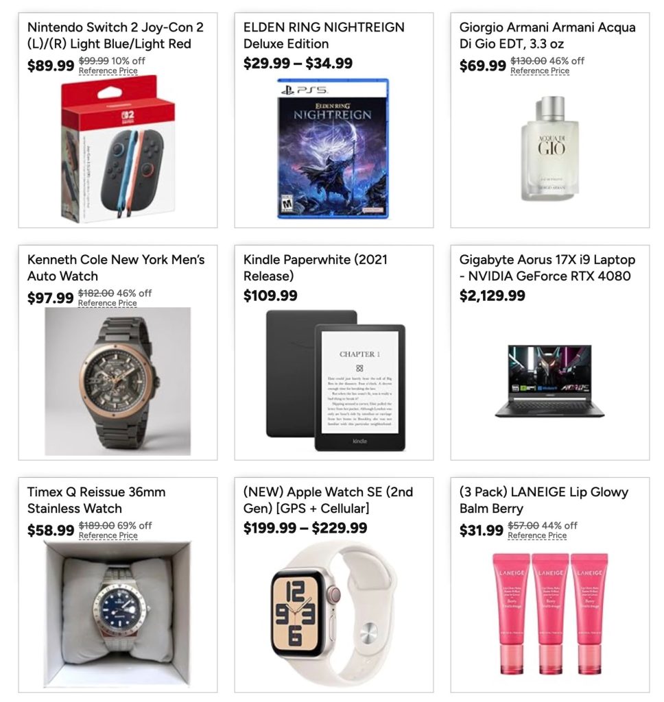 A screenshot of a product