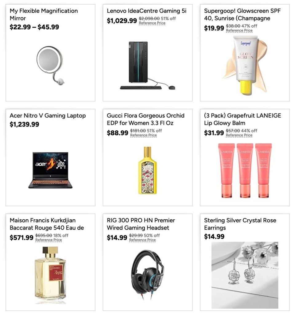 A screenshot of a product price