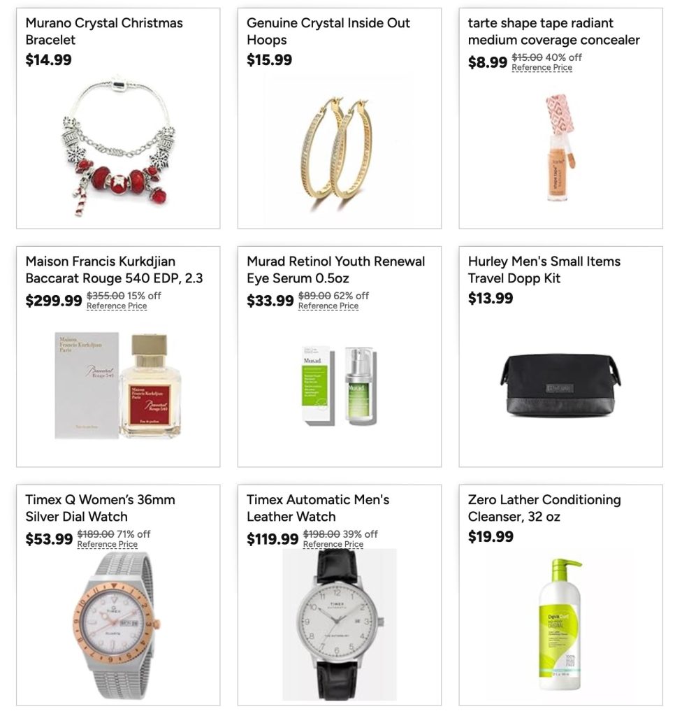 A screenshot of a product price