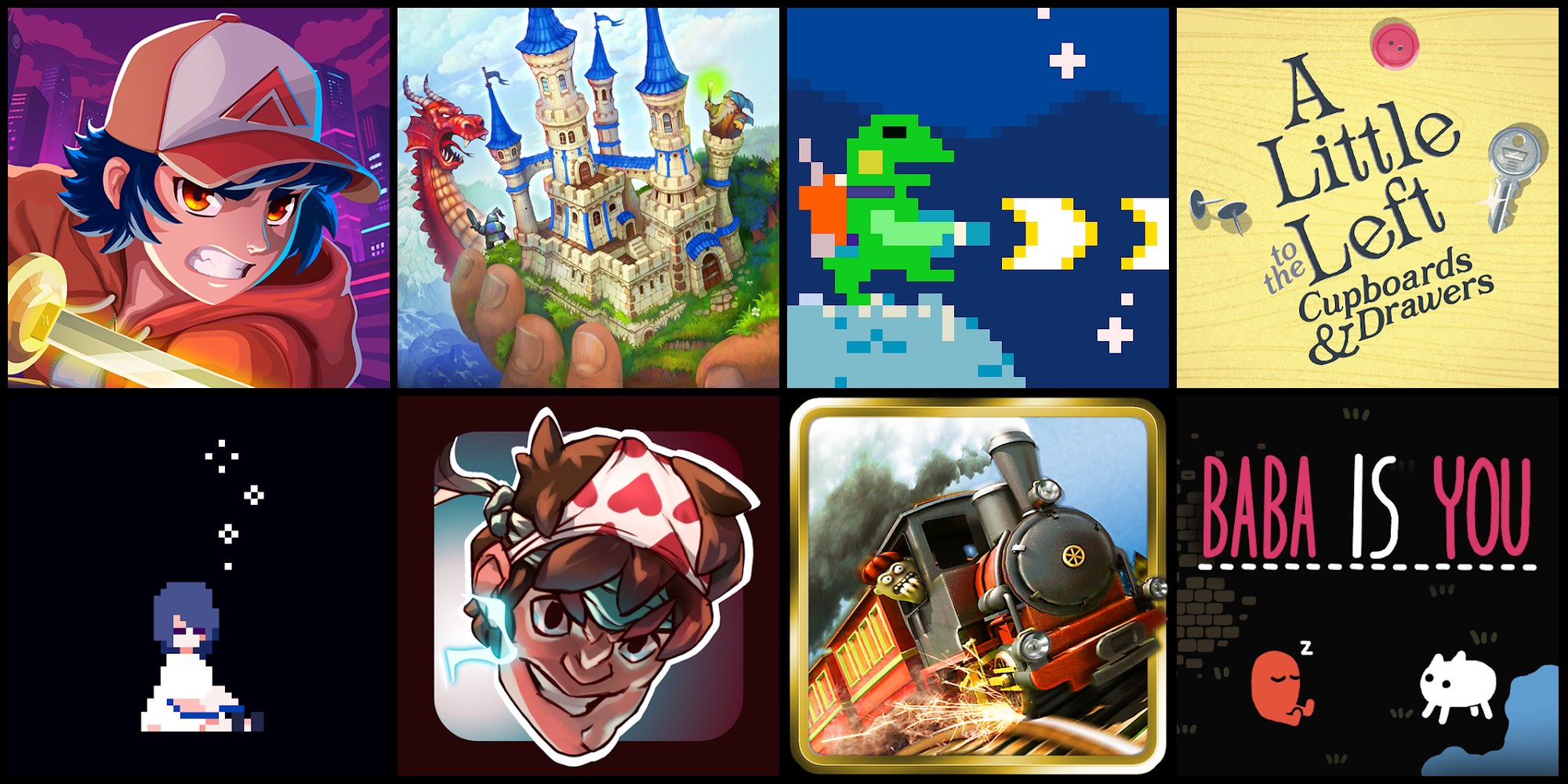 A collage of images of a video game