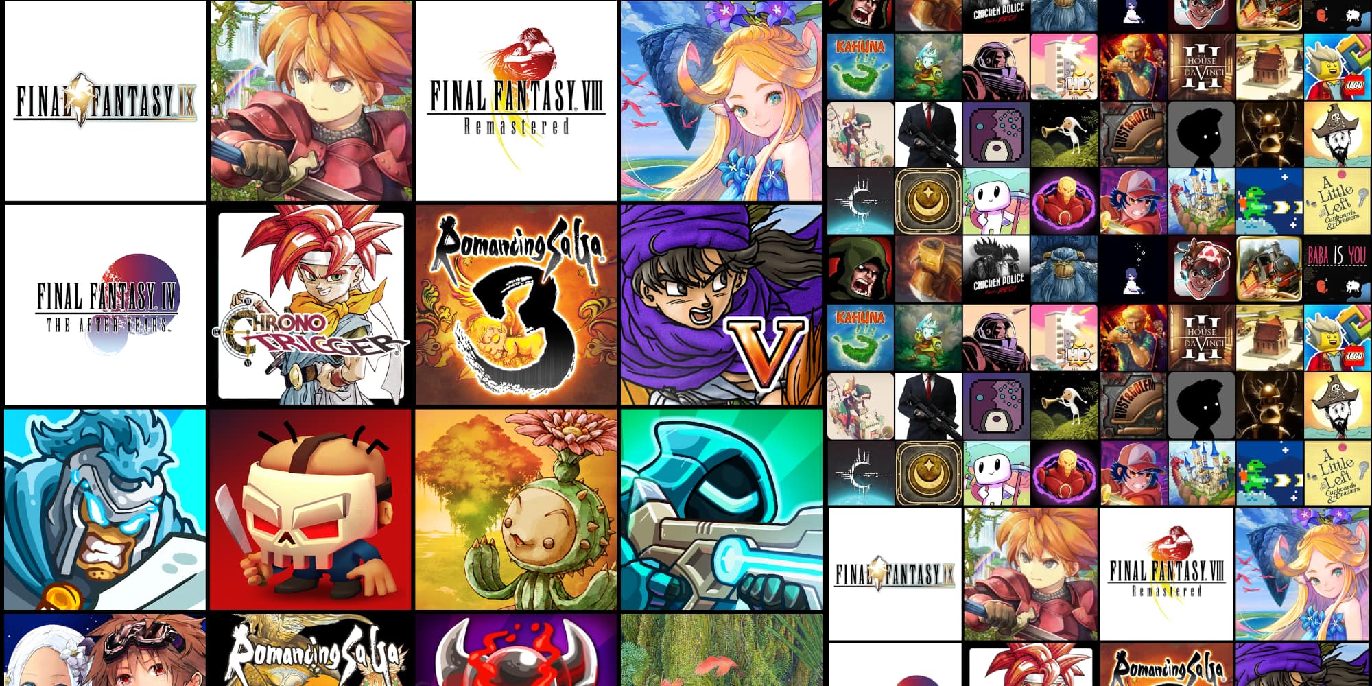 A collage of cartoon characters