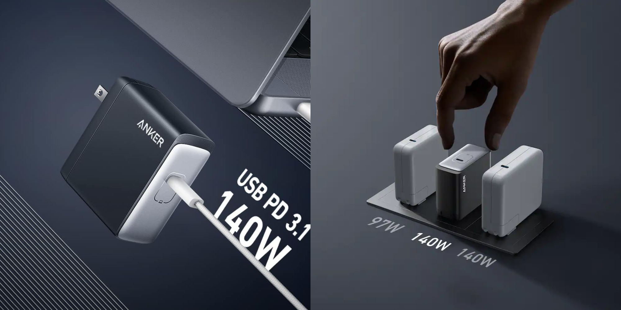 Image showing renders of Anker's 140W charger.