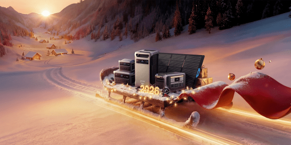 A computer equipment on a sled in the snow