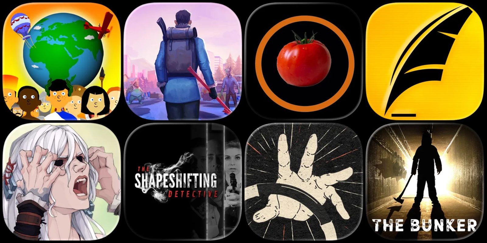 A collage of a video game