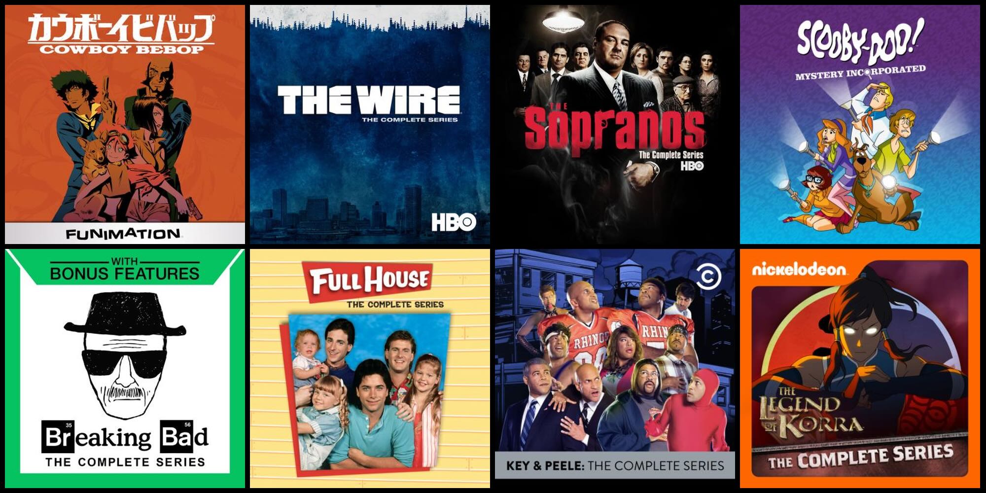 A collage of a series of movies