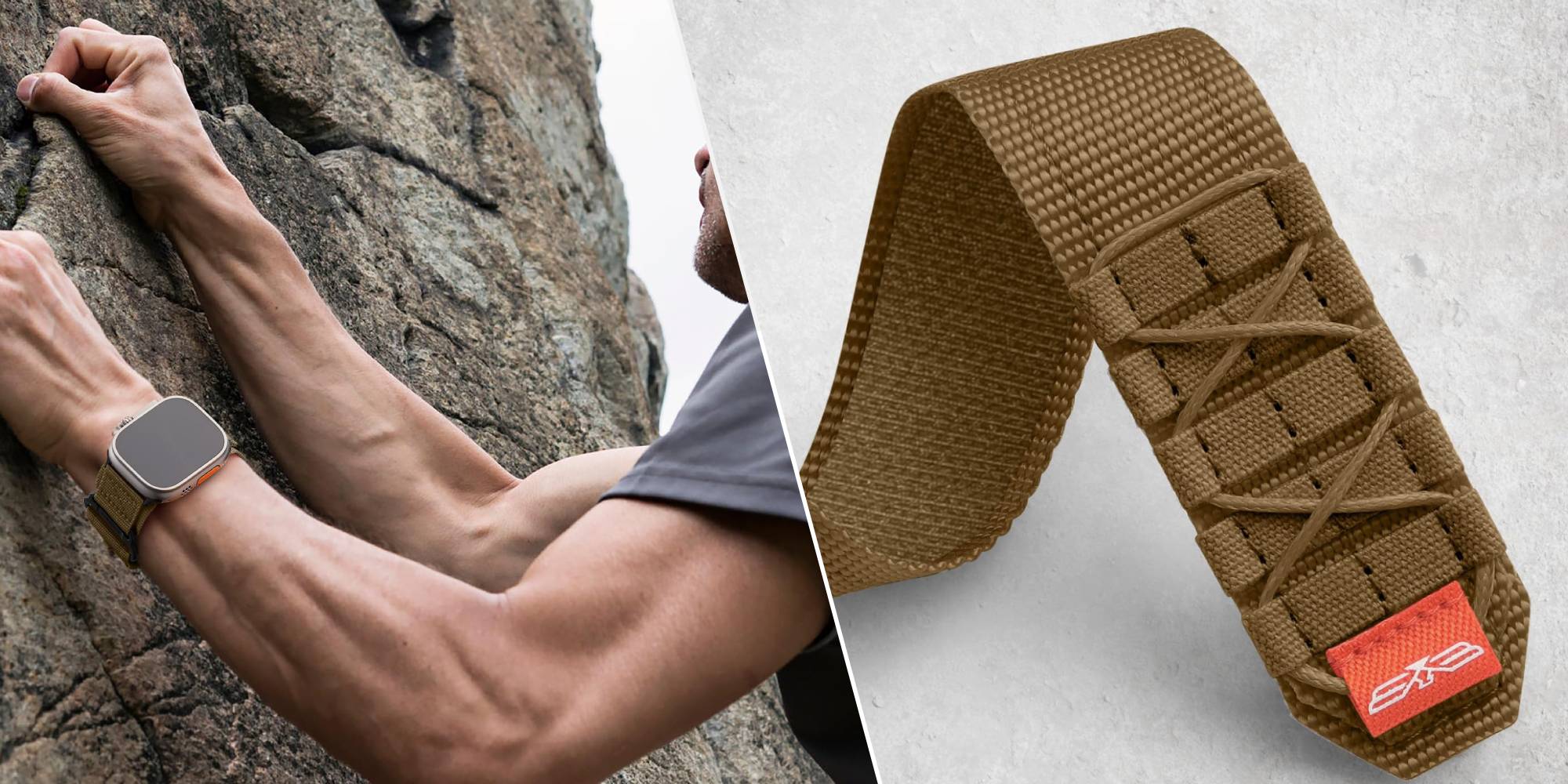 A man climbing a rock