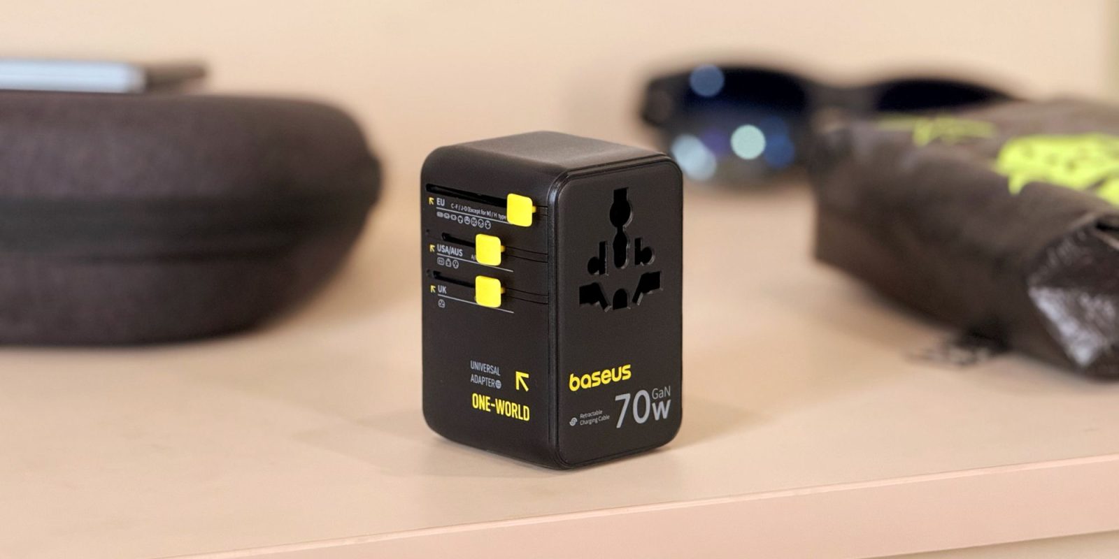 A black and yellow adapter
