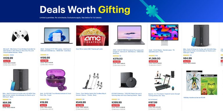 Image showing listings from Best Buy holiday deals of the day offer.