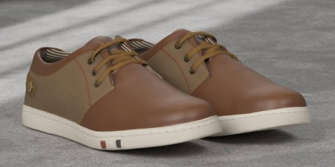 A pair of brown shoes
