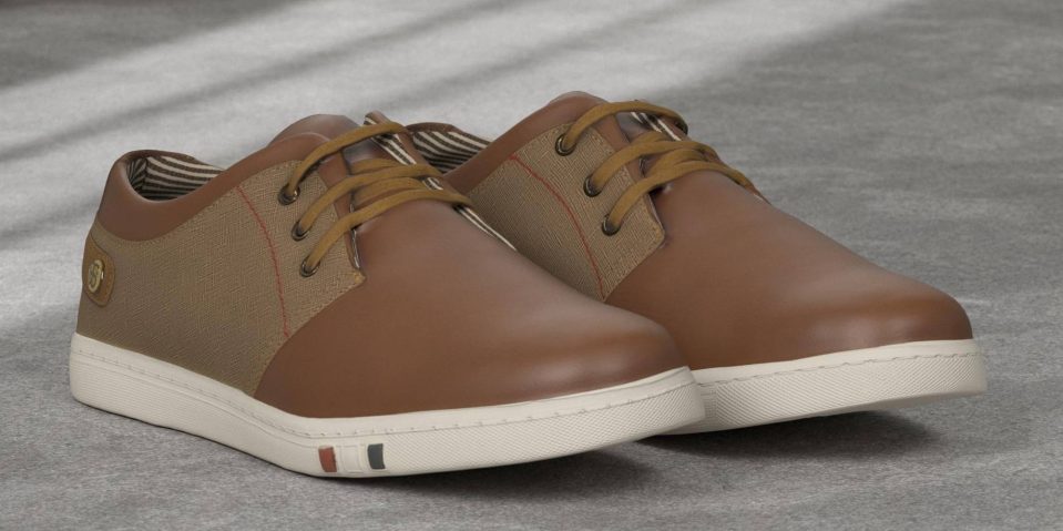 A pair of brown shoes